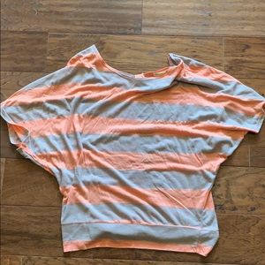 Grey/Orange striped top